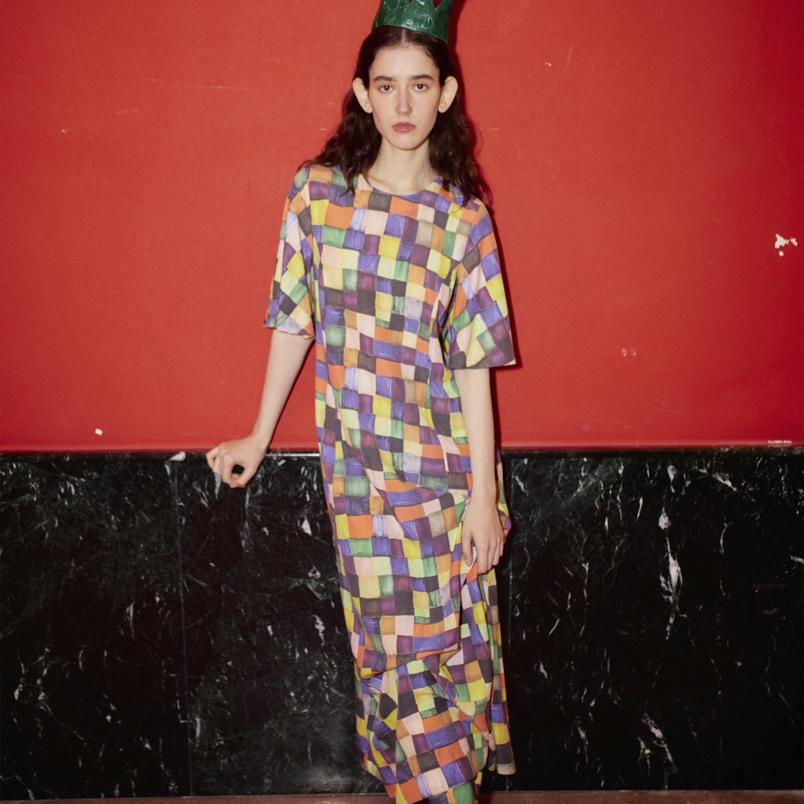 Adult Kleid Modal Rainbow Plaid Multicolor