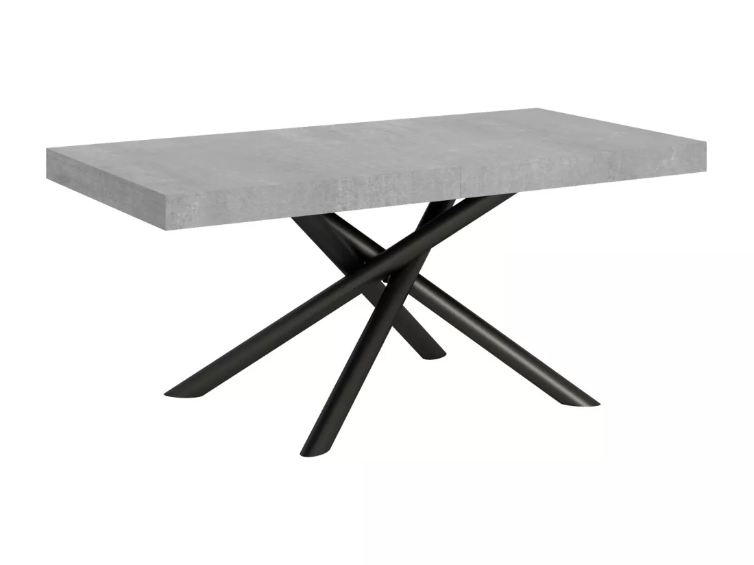 Table extensible 90x180/284 cm Famas Gris Béton cadre Anthracite