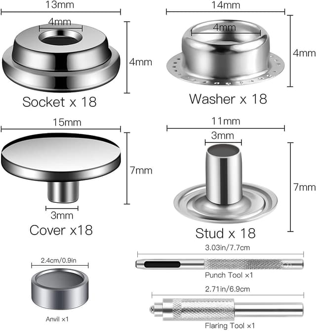 15 mm trykknappesæt