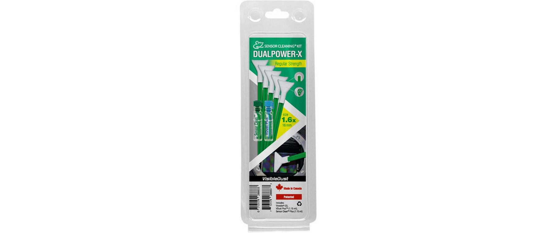 Reinigungsstäbchen Ultra MXD-100 Vswab, 1.6x – KitEZ Sensor Cleaning Kit DUALPOWER-X Regular Strength mit VDust Plus, Sensor Clean und 5 MXD-100 Green Vswabs