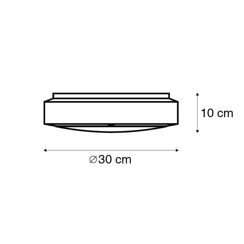 Wand- en plafondlamp donkergrijs 2-lichts IP54 - Glow