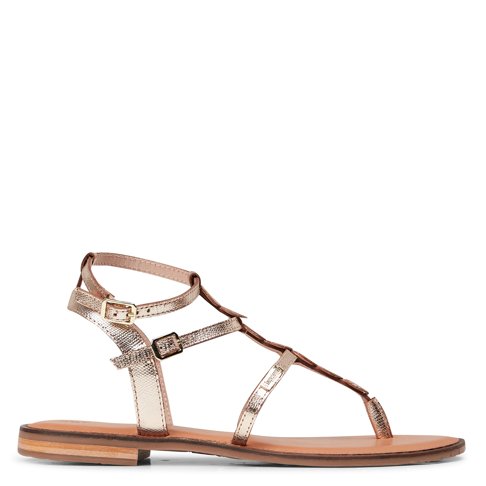 HORELIA - Sandales plates en cuir | Doré