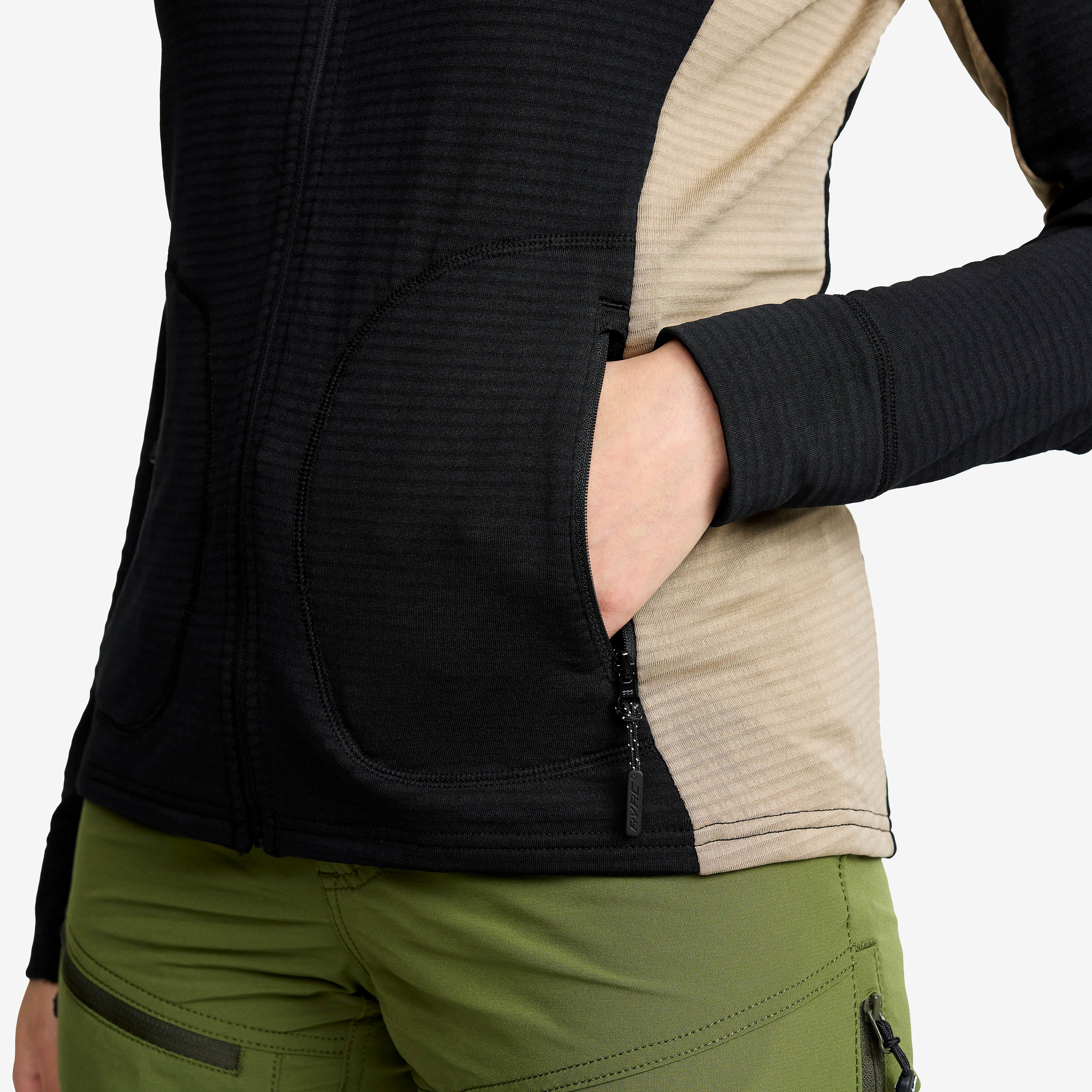 Waffle Full-zip Fleece  Dame Black