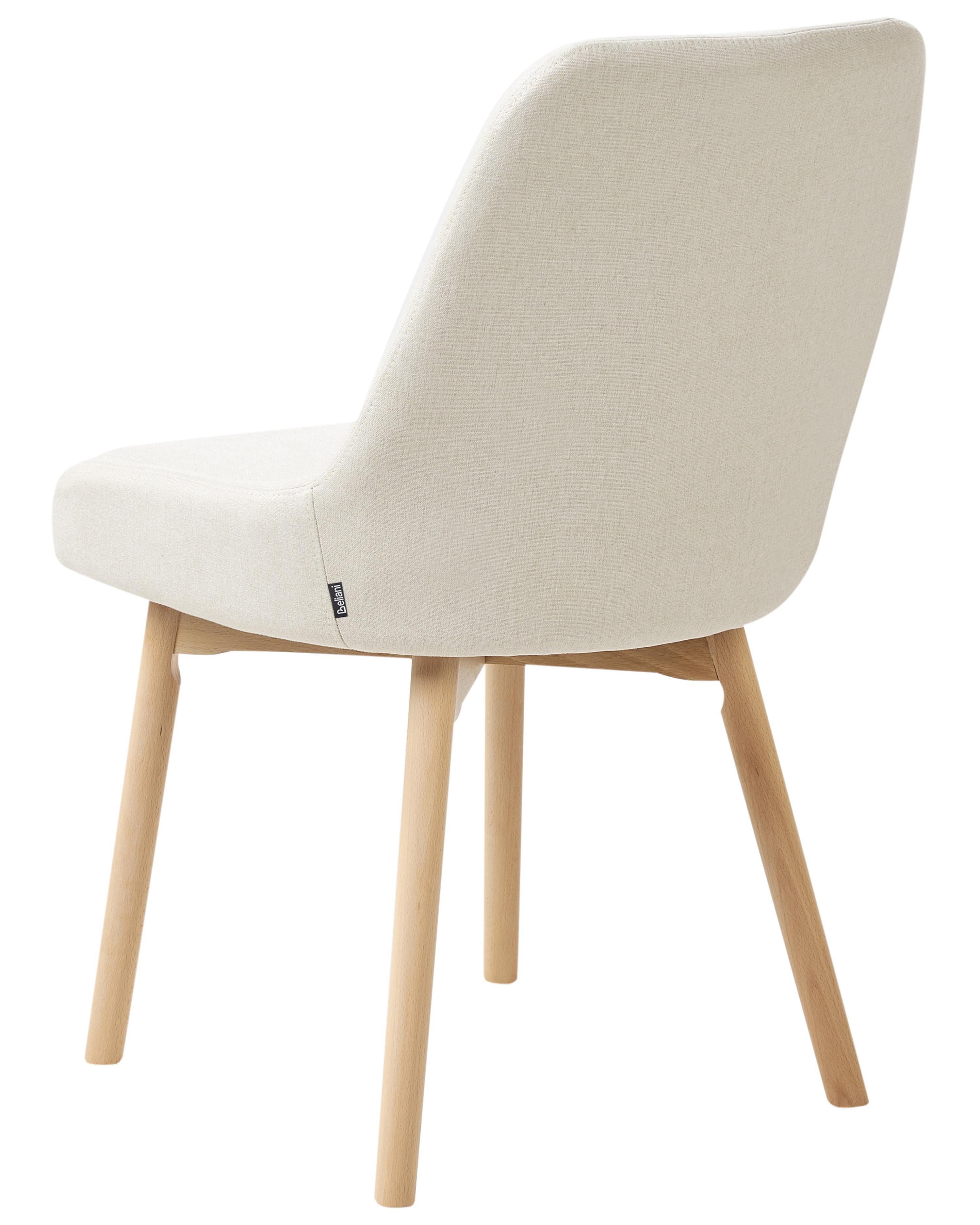 Set van 2 eetkamerstoelen MELFORT Stof Gebroken wit