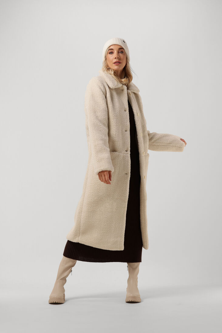 ANOTHER LABEL beige another label faux fur jas moussy coat