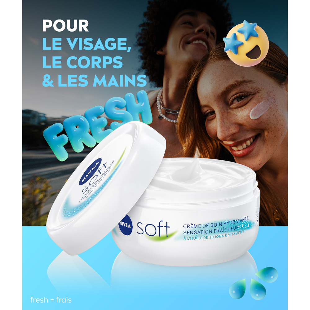 Crème hydratante - Soft - Visage, corps & mains - 50 ml