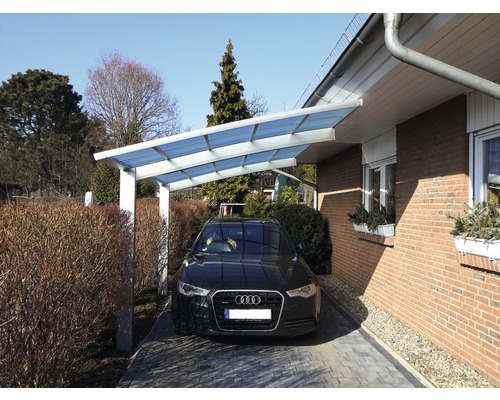 KRB Skiatsu enkele carport met hitte-, UV- en hagelbescherming, 270x500 cm, zilver