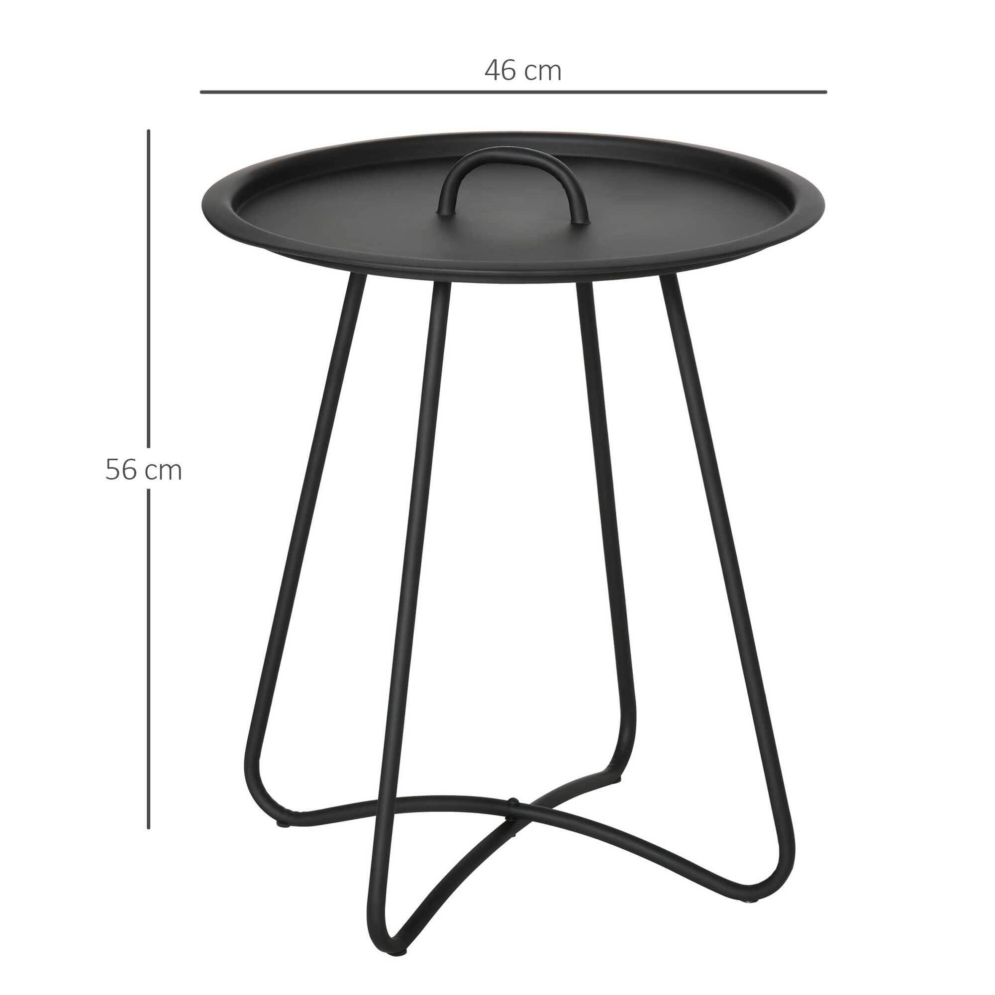 Outsunny Beistelltisch für den Garten schwarz 46 x 46 x 56 cm (BxLxH)