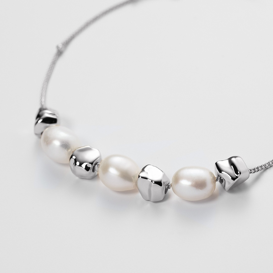 Paul Hewitt Armkette Ocean Pearl Marinium Ocean Steel Silbrig