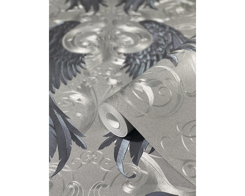Vliesbehang 52579 Glööckler Imperial Angel Wings zilver