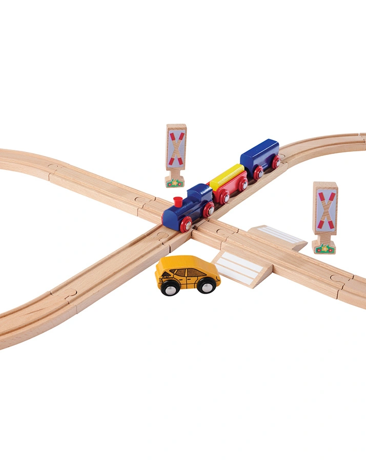 Holz-Eisenbahn-Set ACHTERBAHN 28-teilig