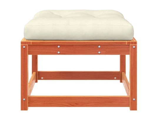 VIDAXL - Pouf Repose-pied de jardin avec coussins bois massif de pin