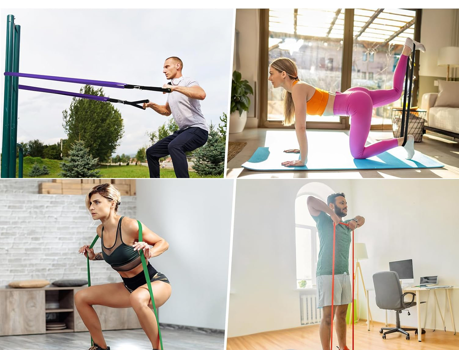 (9-tlg. Set) Gummi Fitness Übungsbänder / Widerstandsbänder / Gymnastikbänder für Training / Yoga / Pilates - Bunt