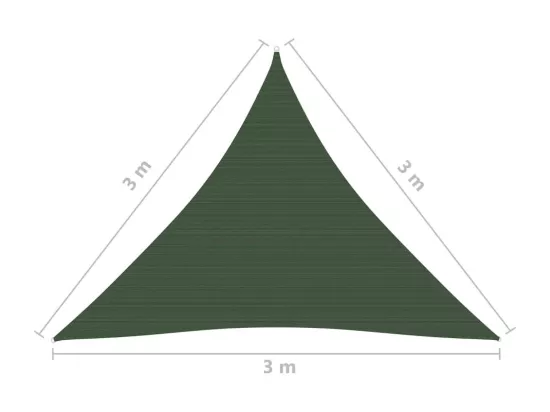 Voile d'ombrage 160 g-m² Vert foncé 3x3x3 m PEHD