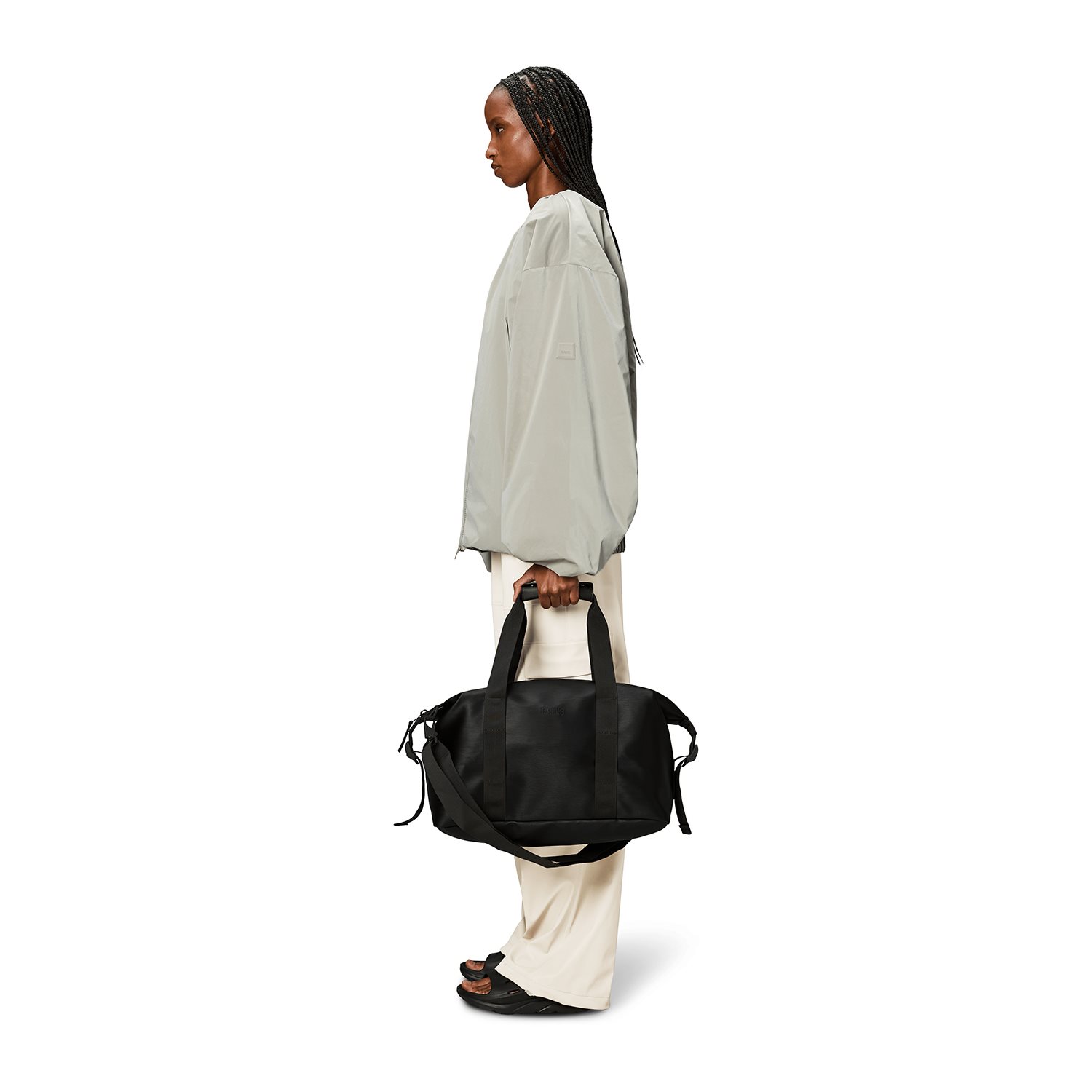 Rains Hilo Weekend Bag Small W3 black grain