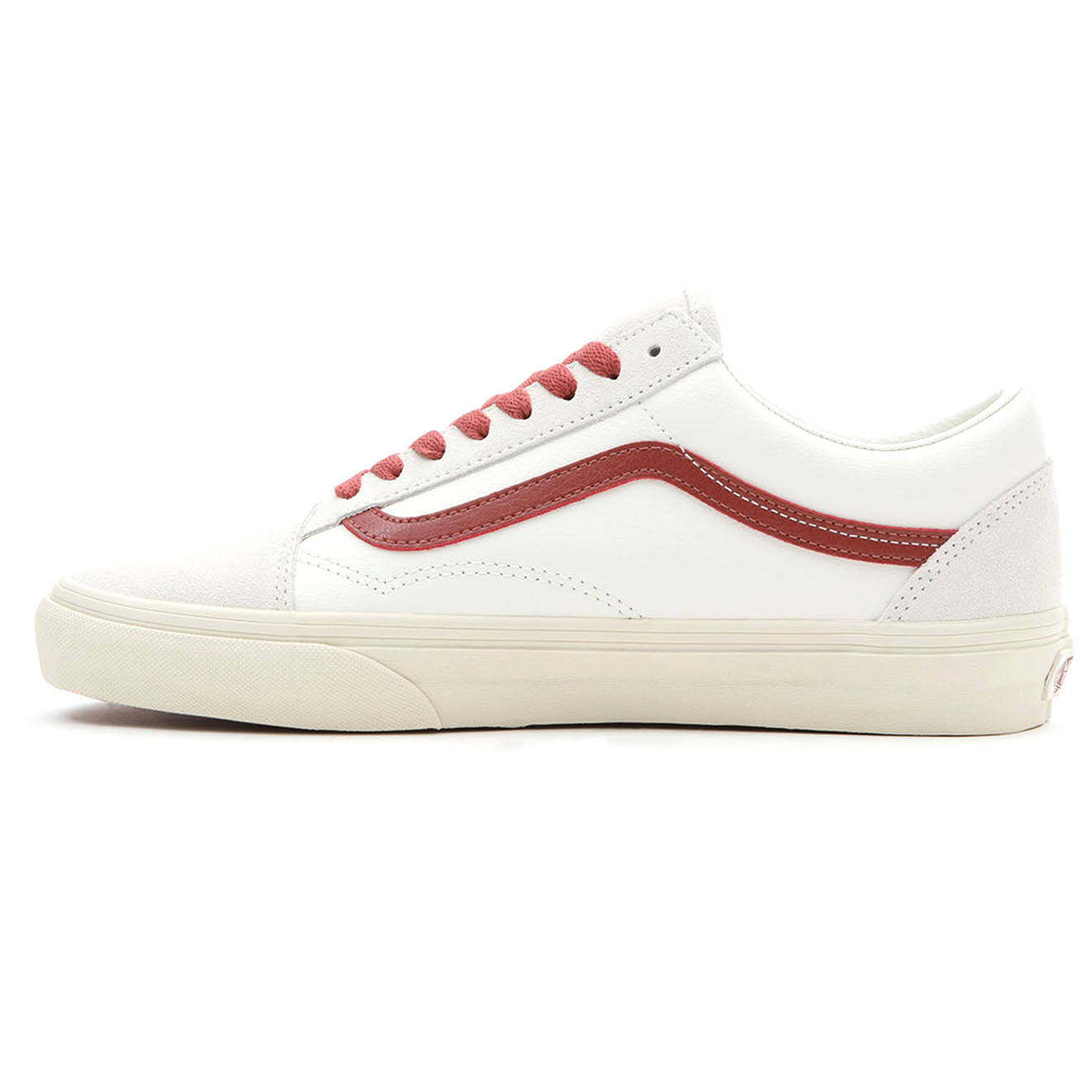 Vans Sneakers en Cuir & Textile Old Skool blanc/bordeaux