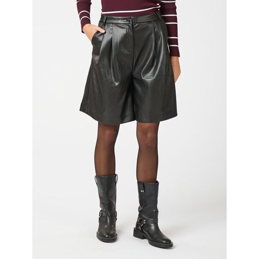 Neo Noir Nika Bermuda PU Shorts, Black, 34