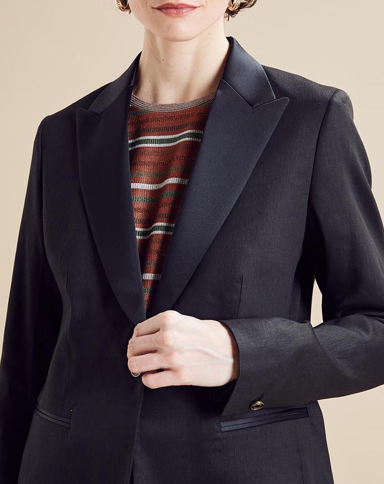 Chloé Stora Veste en Lin mélangé Victoire noire