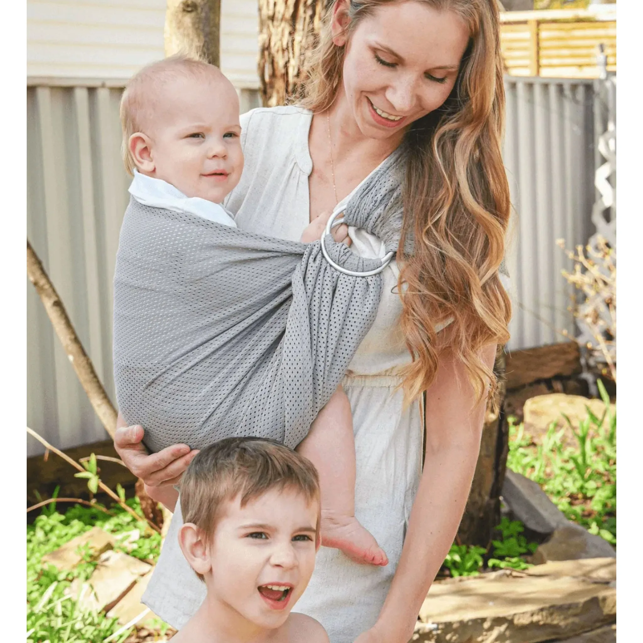 Maman Kangourou Ring-Sling d'Eau - Argent