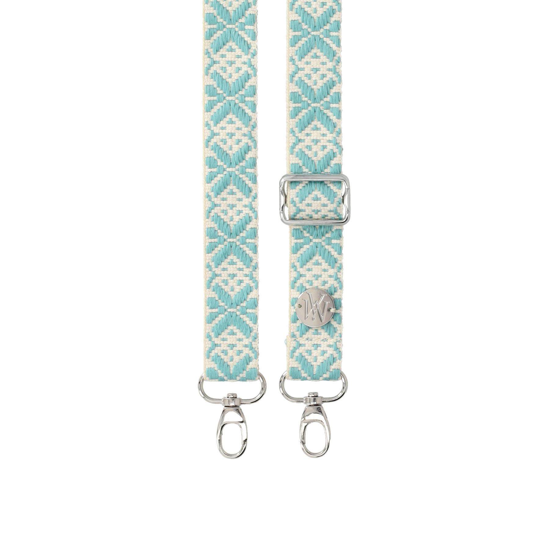 Handyband Handgemachtes Umhängeband für Handyhüllen Snowflake Silver - Ecru / Turquoise Assos