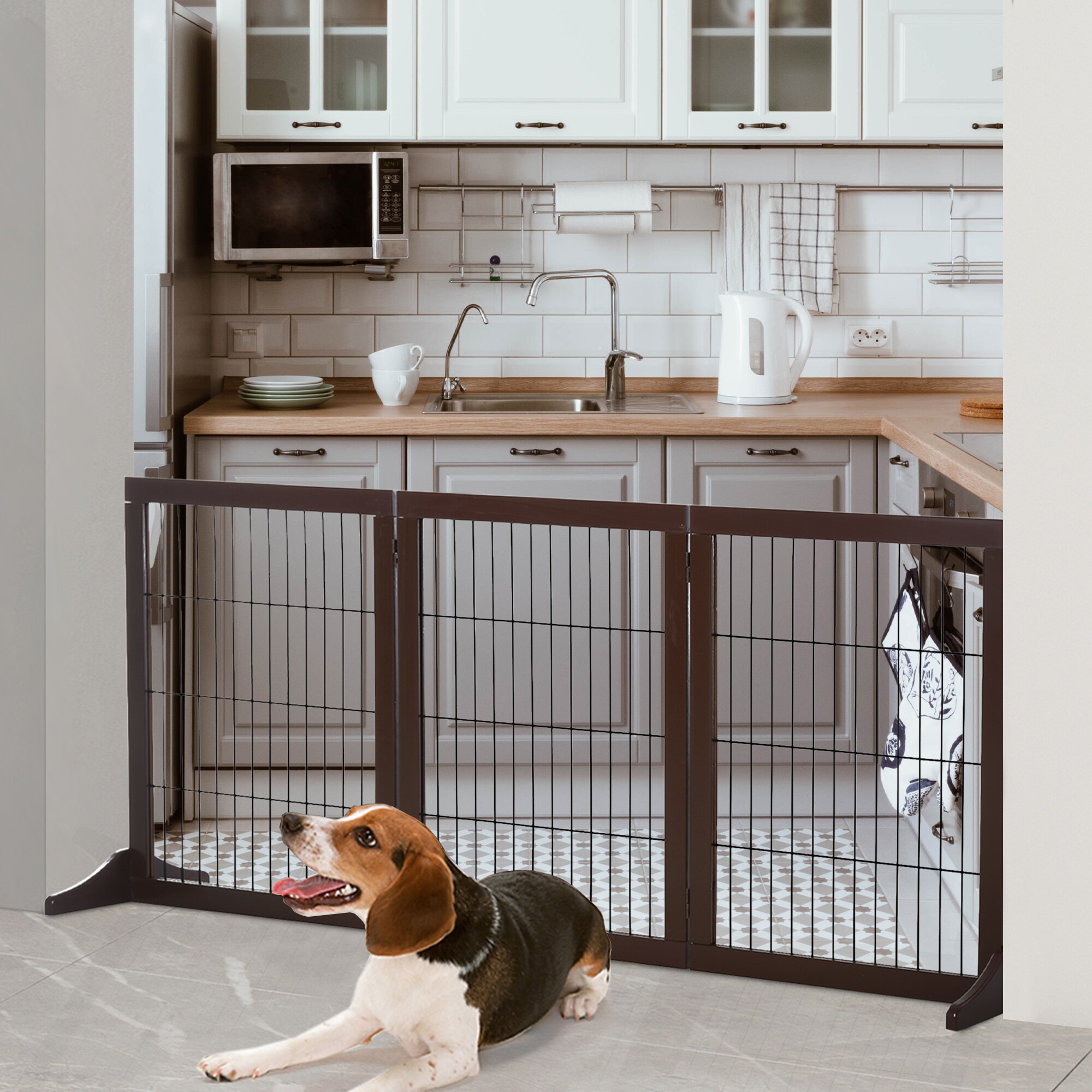 PawHut Absperrgitter für Hunde 185 x 36 x71 cm (LxBxH)