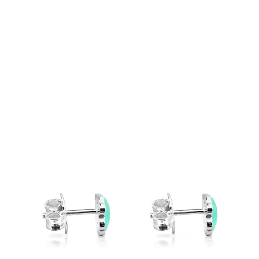 Brincos TOUS Color prateados com amazonita