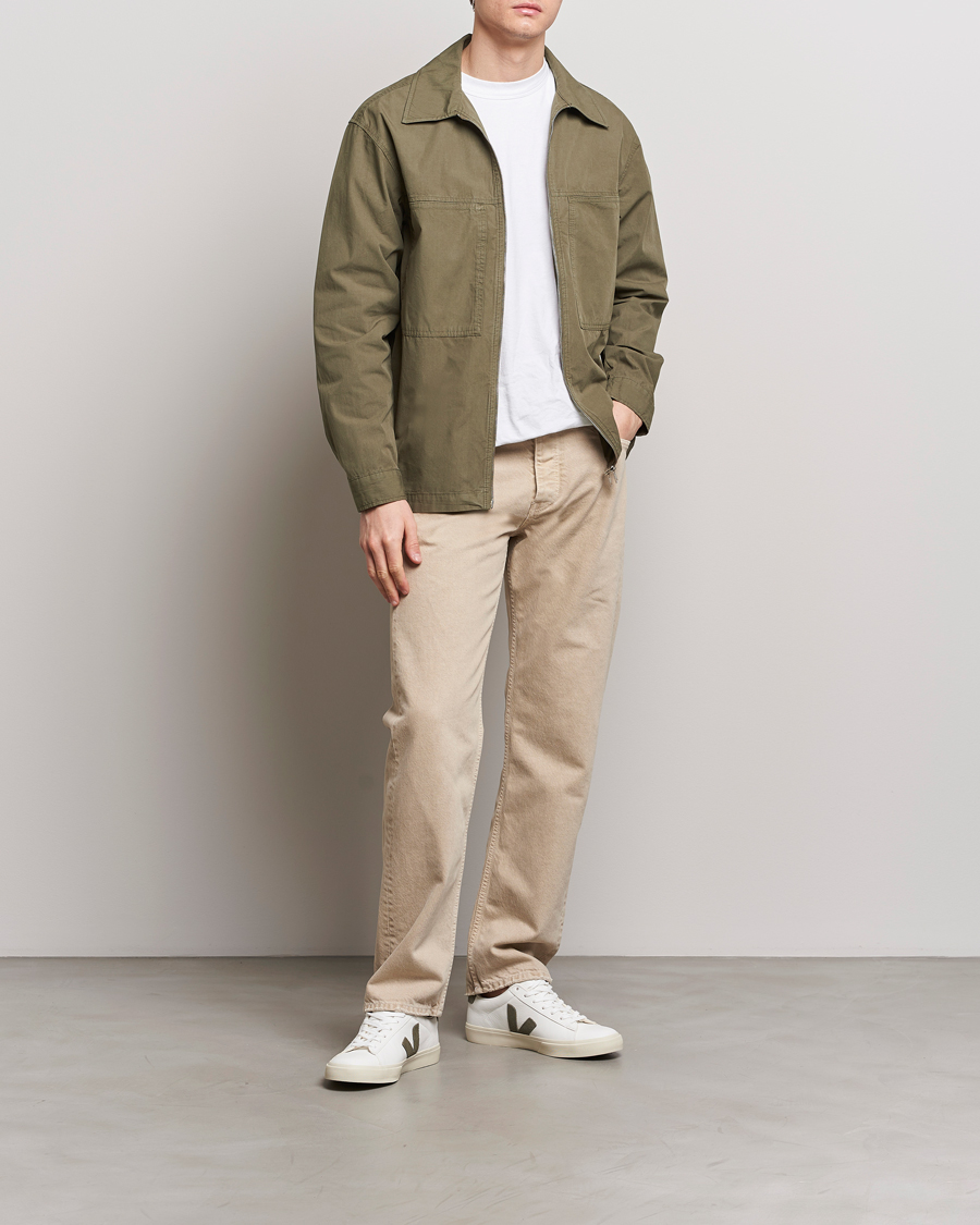 NN07 Isak Full Zip Shirt Jacket Capers Green