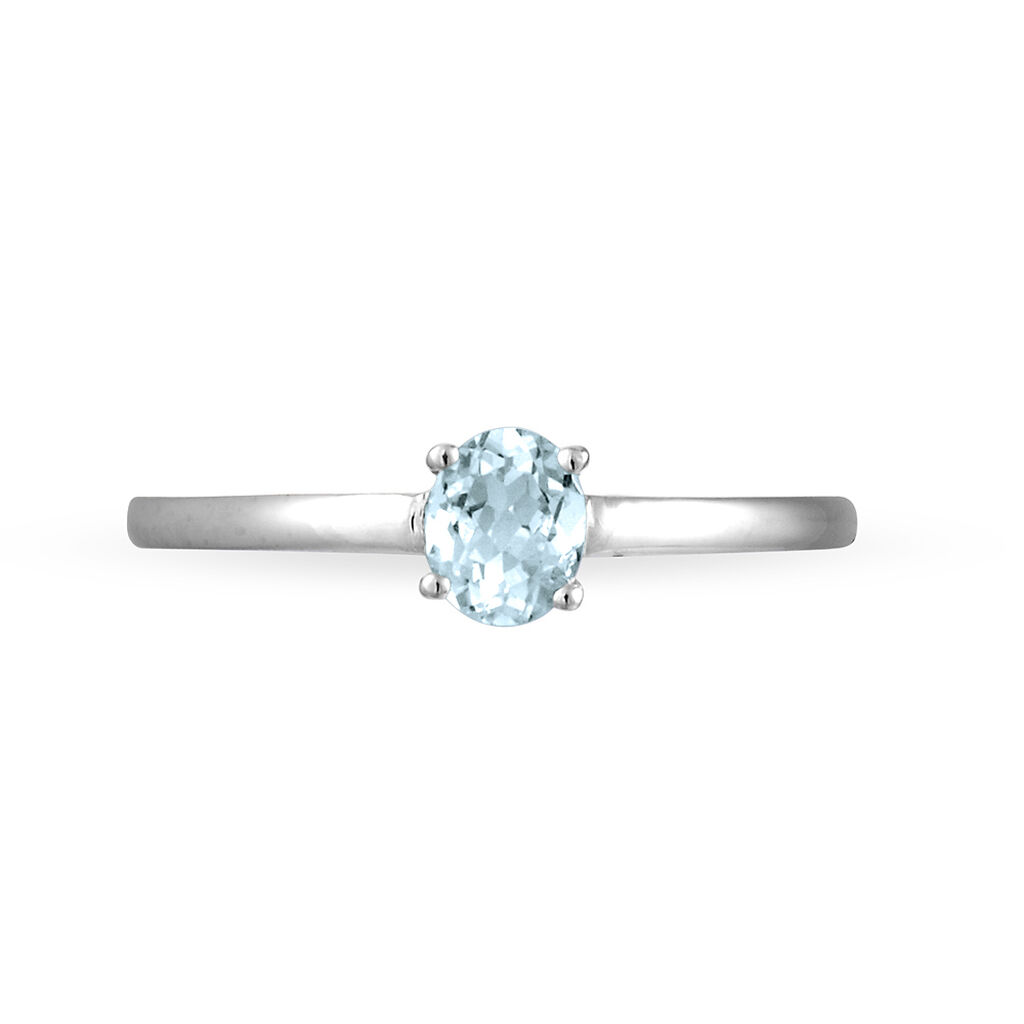 Bague Lily Or Blanc Aigue Marine