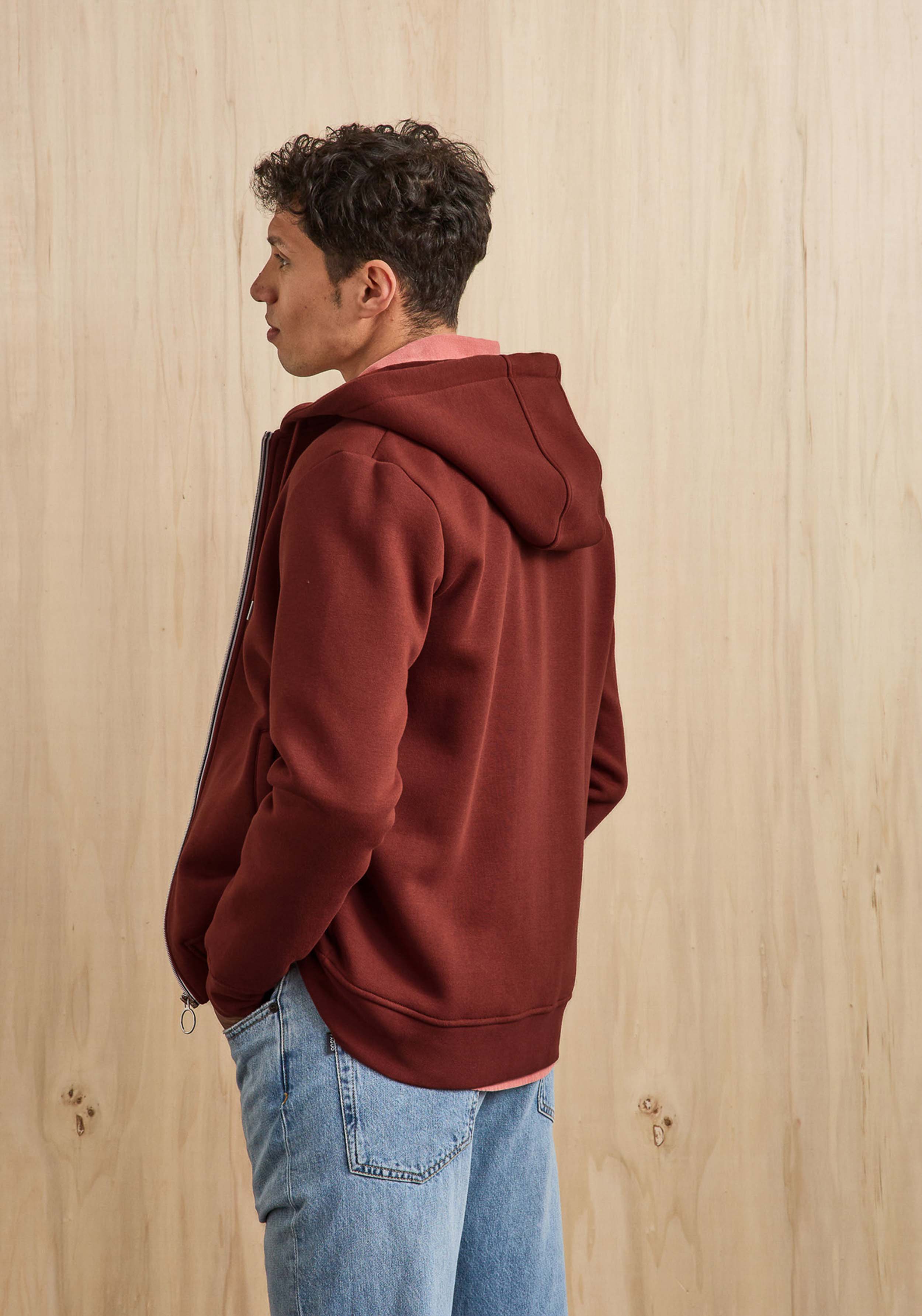 Faguo Zip-Pullover Mesnil Sweat Knit Burgundy