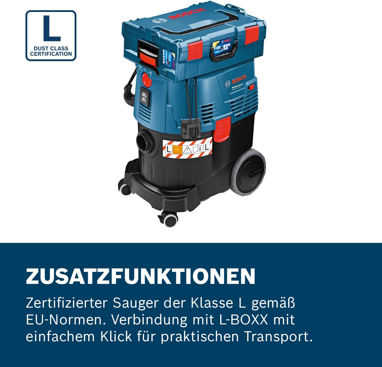 Bosch Professional Nass-/Trockensauger GAS 35 L SFC+ (Leistung 1200 Watt, 35 L Behälter, 3 m Schlauch)