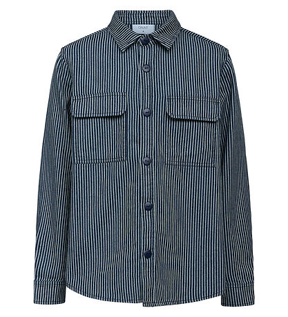 Grønt Skjorte - Dalmin - Navy/Hvidstribet