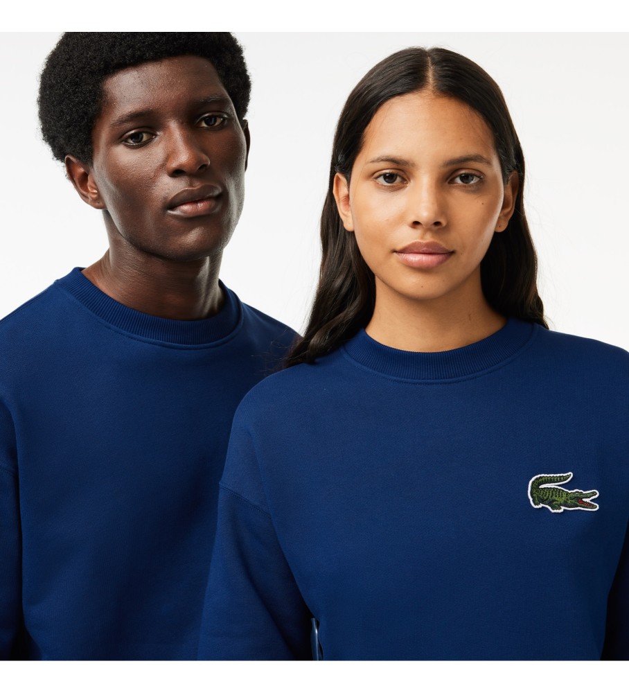 Moletom casual unissex Lacoste azul marinho