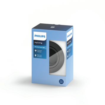 Philips Donegal inbouwspot rond GU10 grijs 230V