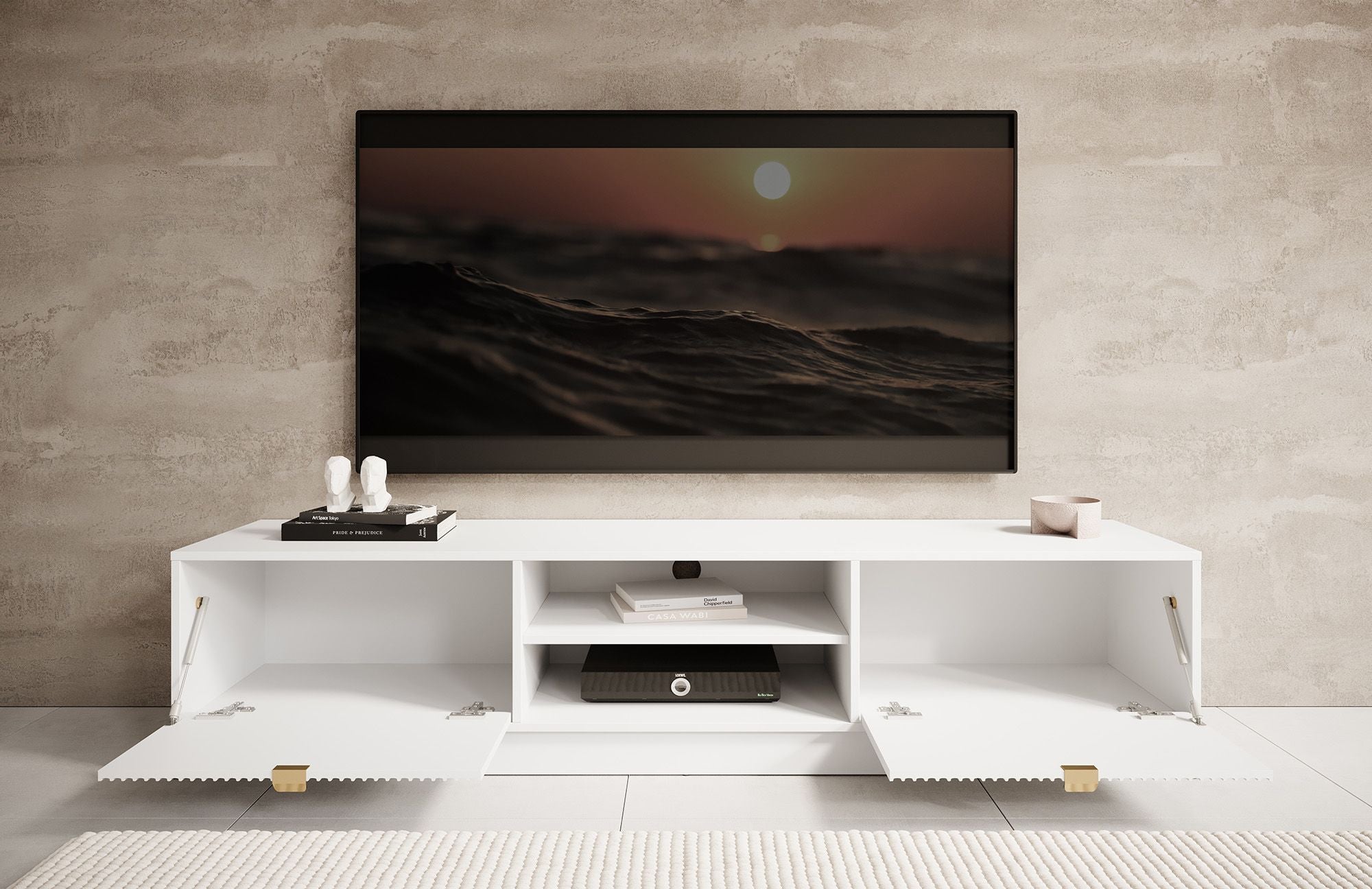 Meubella - TV-Meubel Tavares - Wit - 180 cm