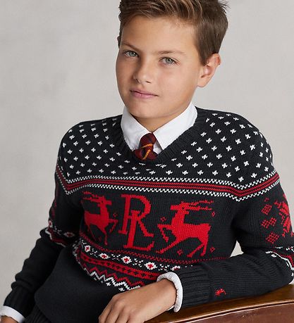 Polo Ralph Lauren Bluse - Strik - Classics IV - Sort m. R?d