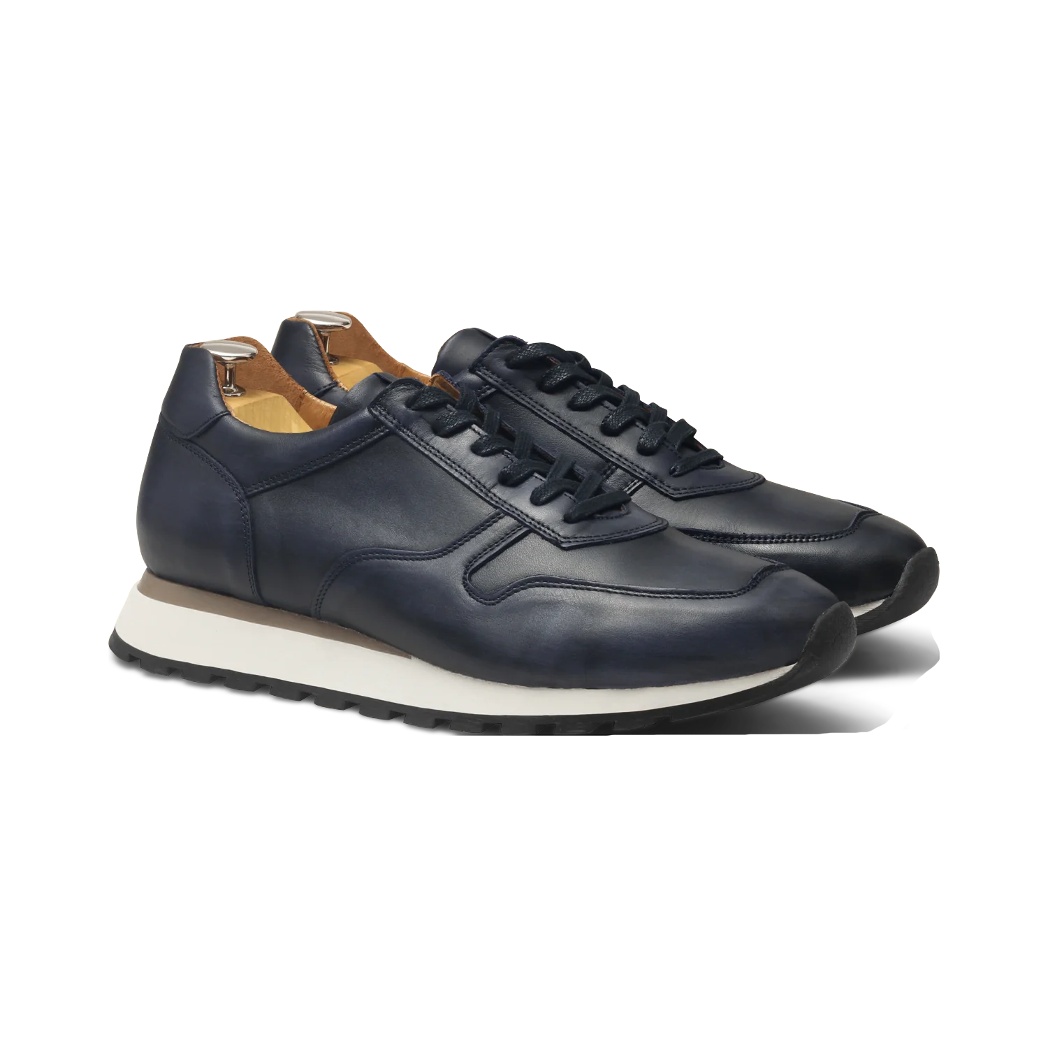 Jacky-Sneakers / basket en cuir marine