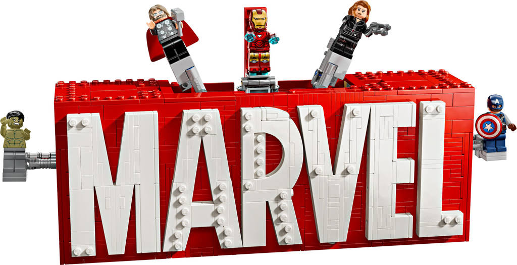 MARVEL logo en minifiguren verzamelset 76313