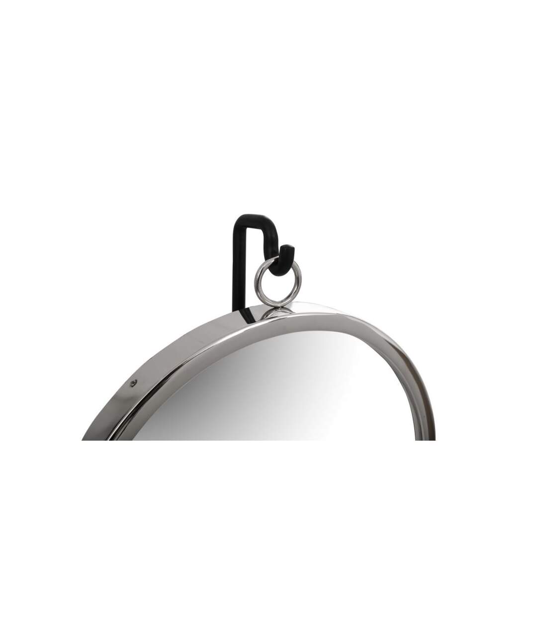 Paris Prix - Miroir à Poser Rond eleganca 65cm Noir & Argent