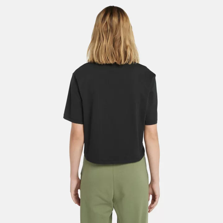 T-shirt à logo pour femme en noir