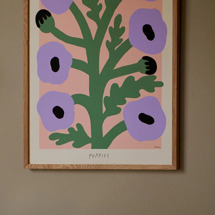 The Poster Club - Purple Poppies von Madelen Möllard, 30 x 40 cm
