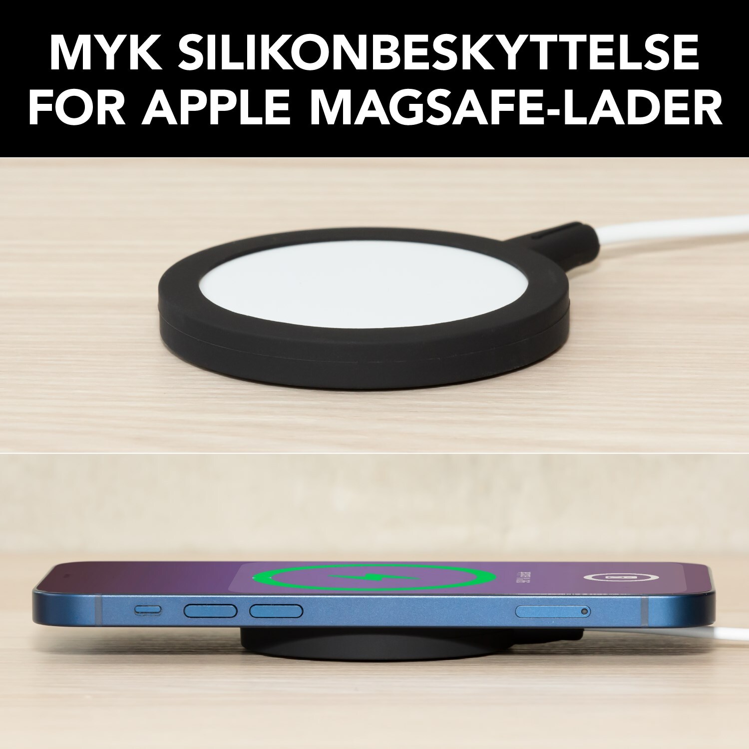 Linocell Silikonbeskyttelse for Magsafe-lader Svart