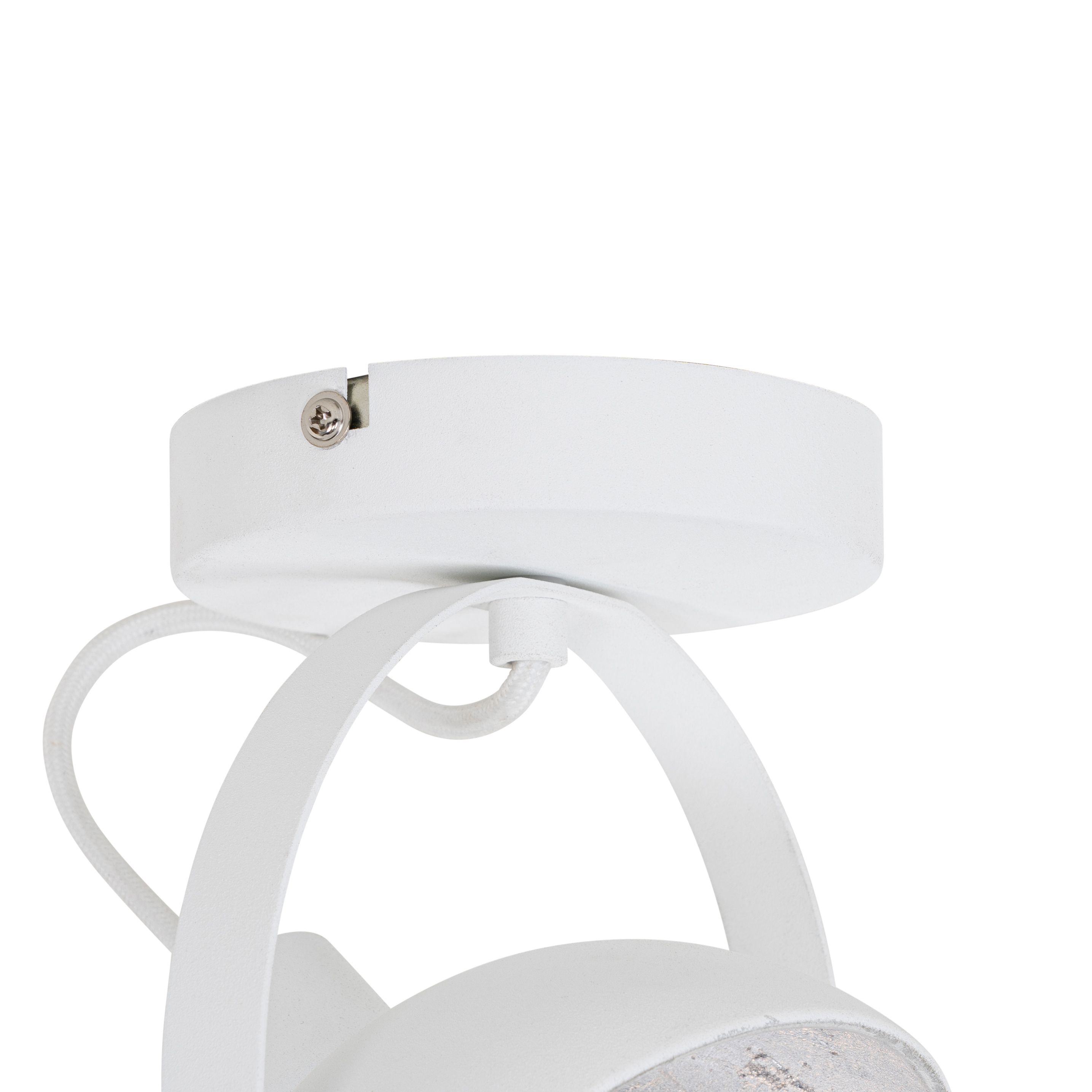 Industriële plafondlamp wit met zilver 15 cm verstelbaar - Magnax