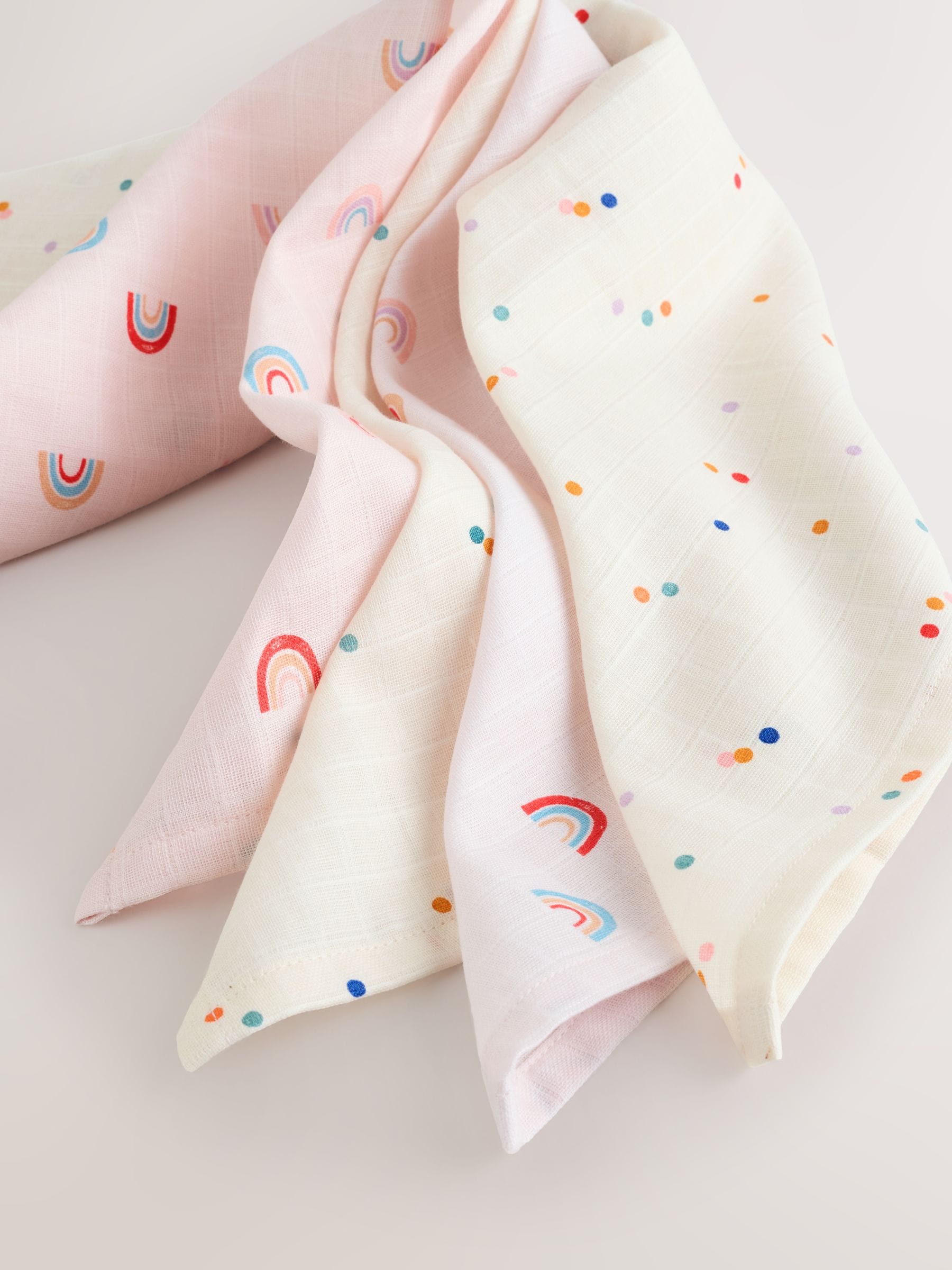 Felle regenboogkleuren - Set van 4 mousseline babydoekjes