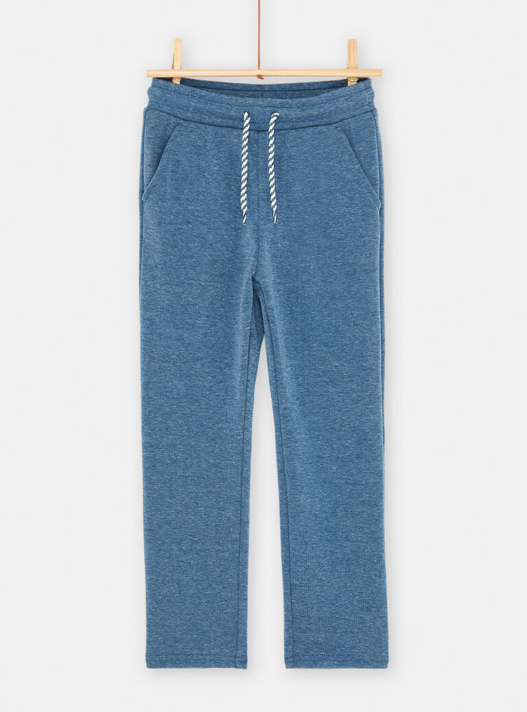 Pantalon bleu chiné uni pour garçon