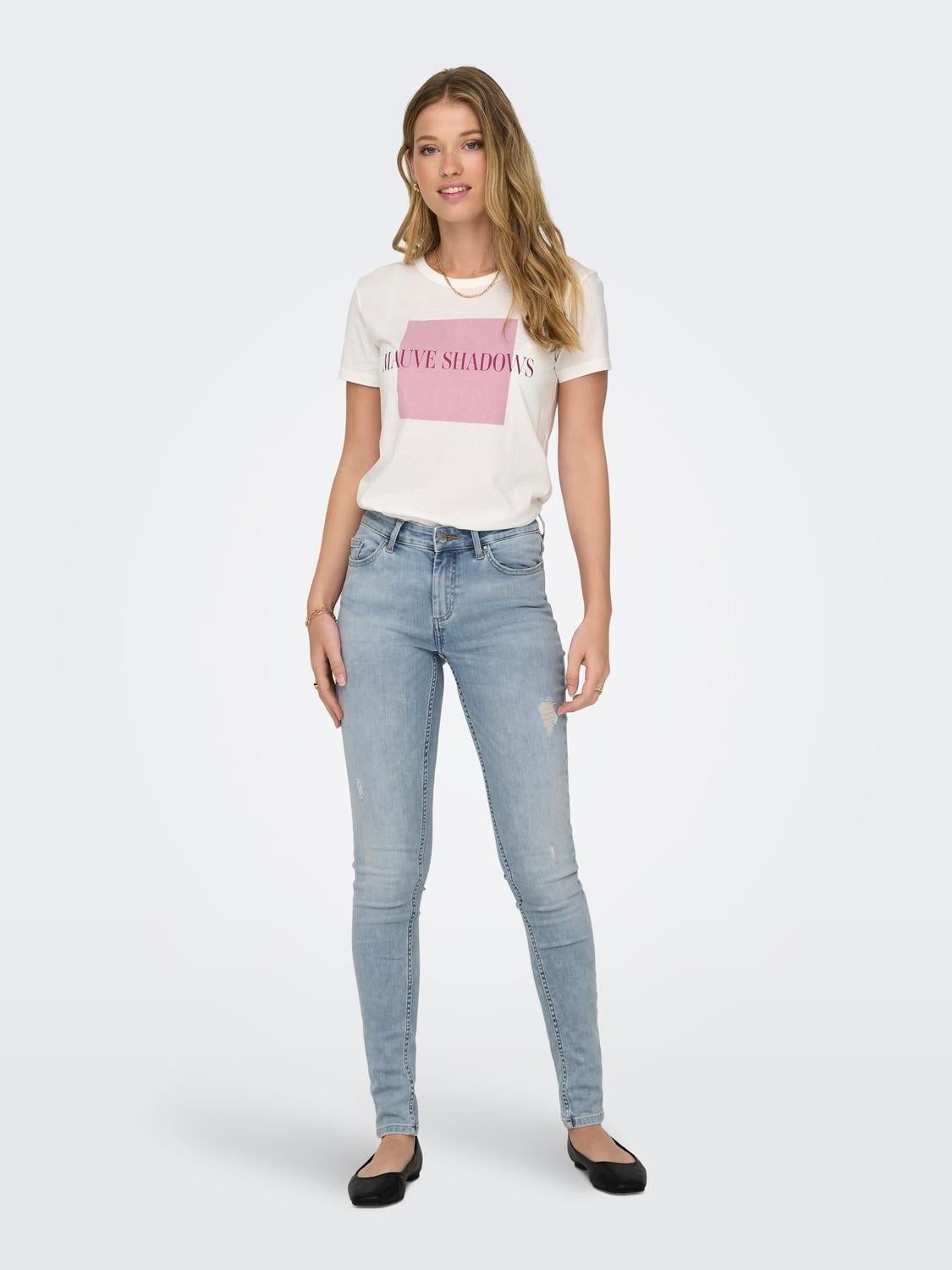 ONLBLUSH Mittlere Taille Skinny Fit Jeans Light Blue Denim