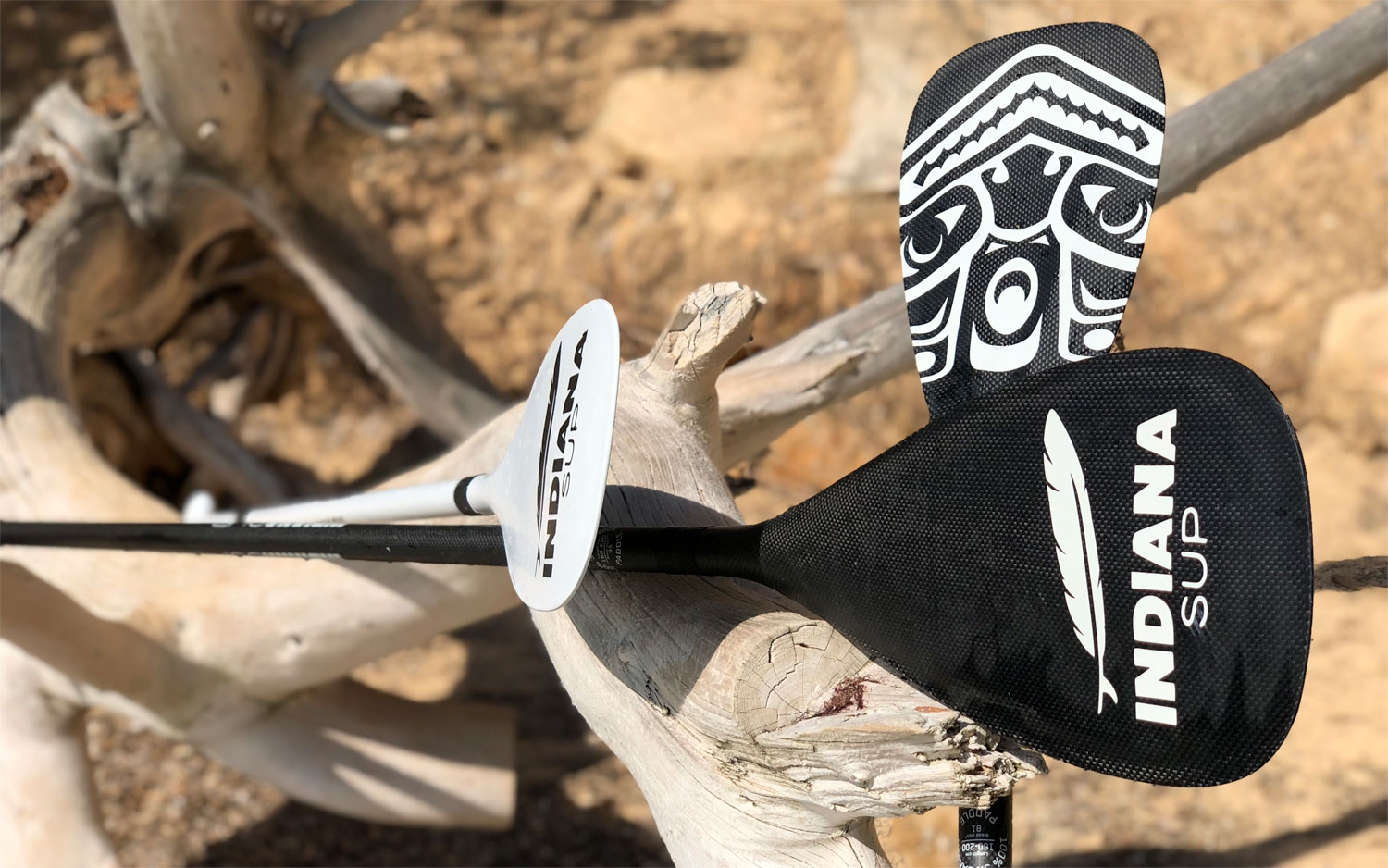 Indiana 81 ln2 Carbon Teleskoppaddel für Stand Up Paddling-Board weiß