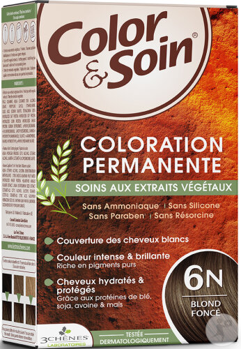 Color & Soin Coloration Permanente Aux Extraits Végétaux 6N Blond Foncé 1 Kit