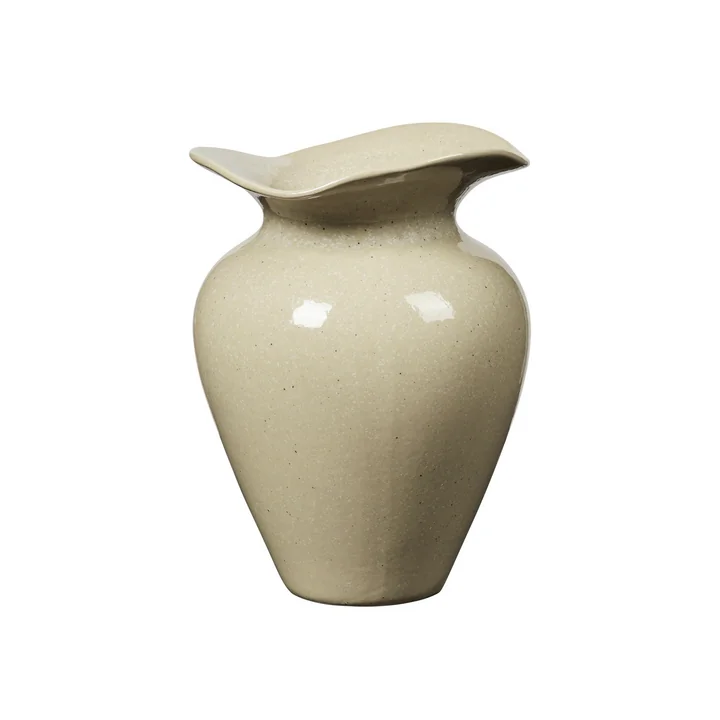 Broste Copenhagen - Florentina Vase, Ø 16 cm x H 22.5 cm, beige