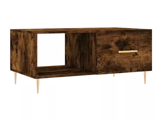Table basse chêne fumé 90x50x40 cm bois d'ingénierie