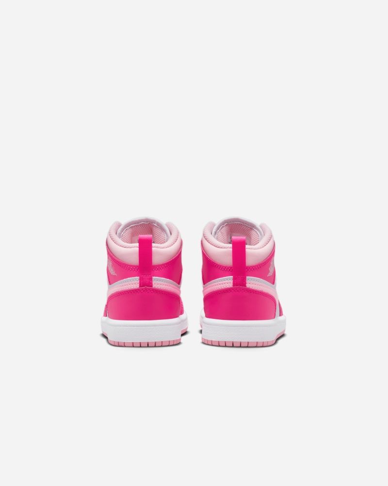 Chaussures Nike Air Jordan 1 Mid Blanc & Rose pour enfant